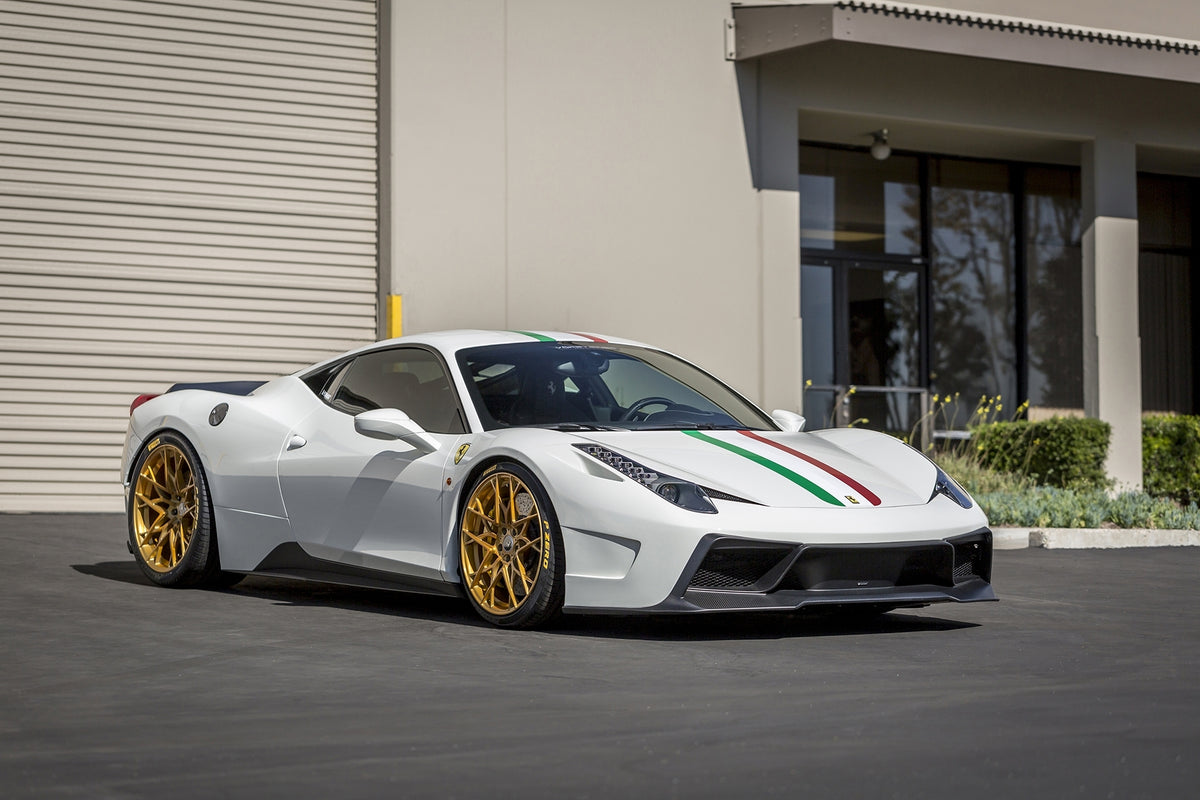 Vorsteiner Ferrari 458 Italia 458-VX Aero Front Bumper w/ Front Spoiler Carbon Fiber PP 1X1 Glossy