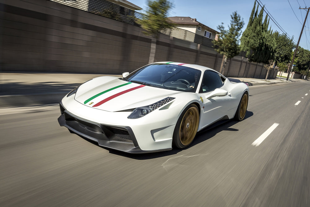 Vorsteiner Ferrari 458 Italia 458-VX Aero Front Bumper w/ Front Spoiler Carbon Fiber PP 1X1 Glossy