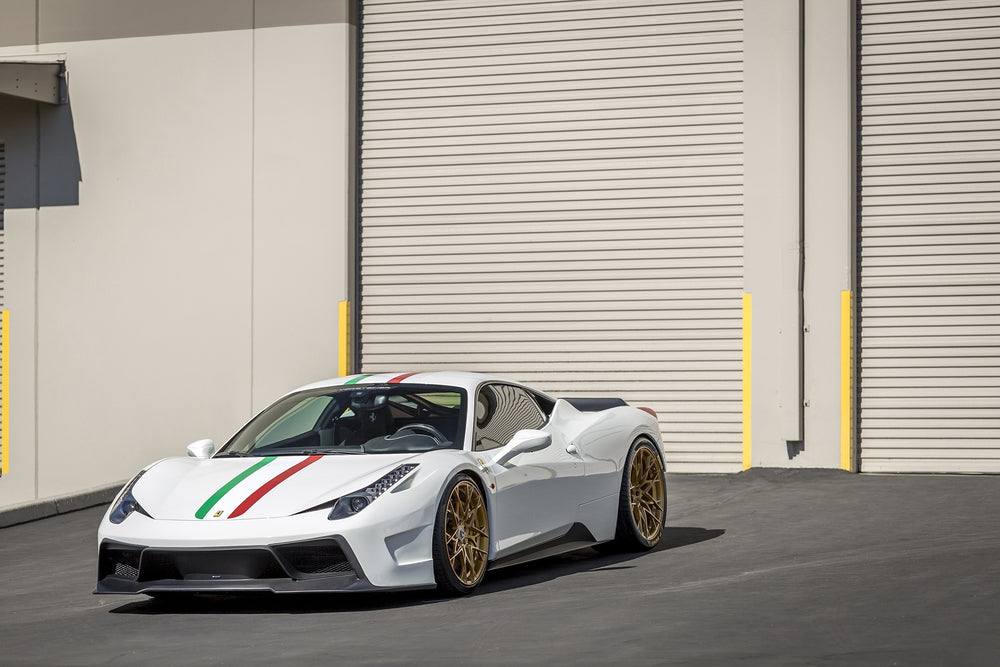 Vorsteiner Ferrari 458 Italia 458-VX Aero Front Bumper w/ Front Spoiler Carbon Fiber PP 1X1 Glossy