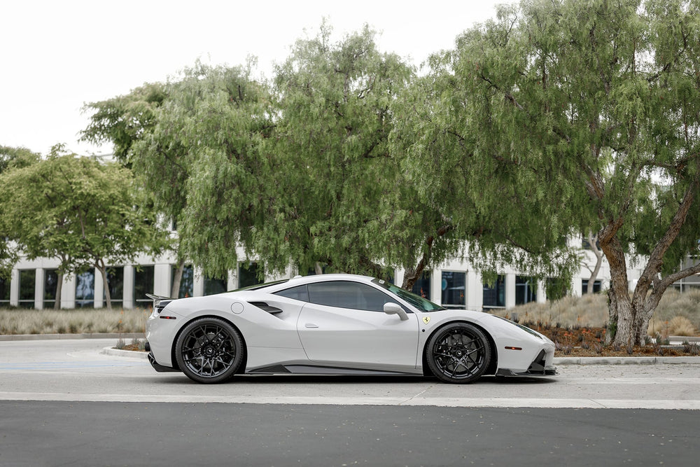 Vorsteiner Ferrari 488 Italia Aero Side Skirts Carbon Fiber PP 1x1 Glossy