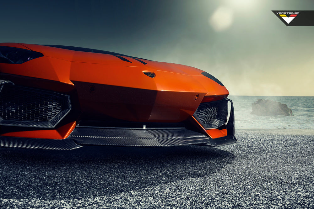 Vorsteiner Lamborghini Aventador Zaragoza Edizione Aero Front Spoiler Carbon Fiber PP 2x2 Glossy
