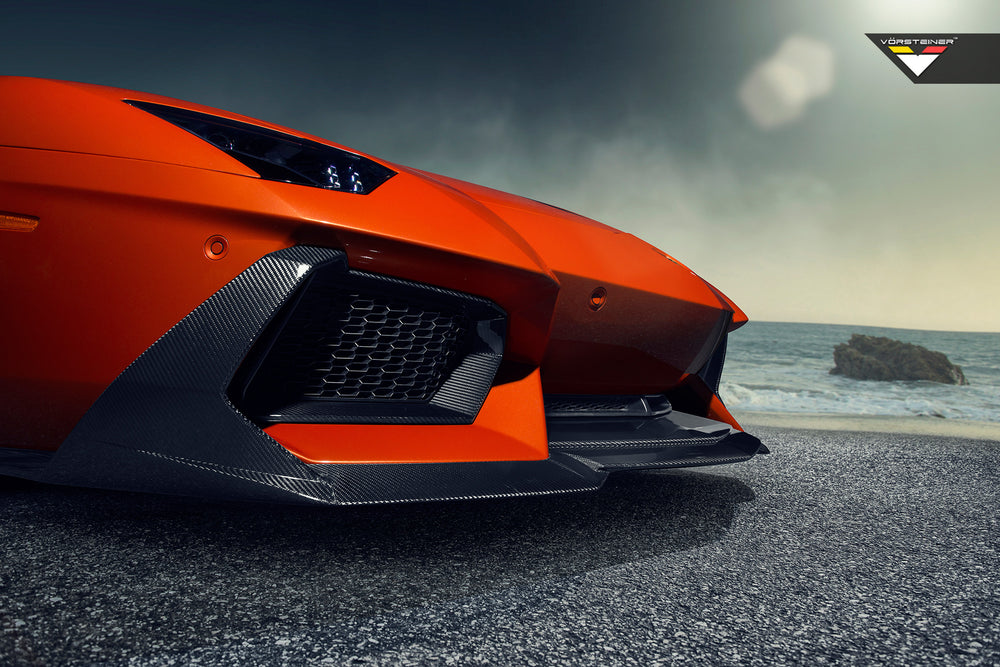 Vorsteiner Lamborghini Aventador Zaragoza Edizione Aero Front Spoiler Carbon Fiber PP 2x2 Glossy