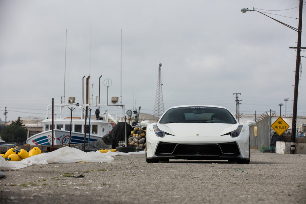 Vorsteiner Ferrari 458 Italia 458-VX Aero Front Bumper w/ Front Spoiler Carbon Fiber PP 1X1 Glossy