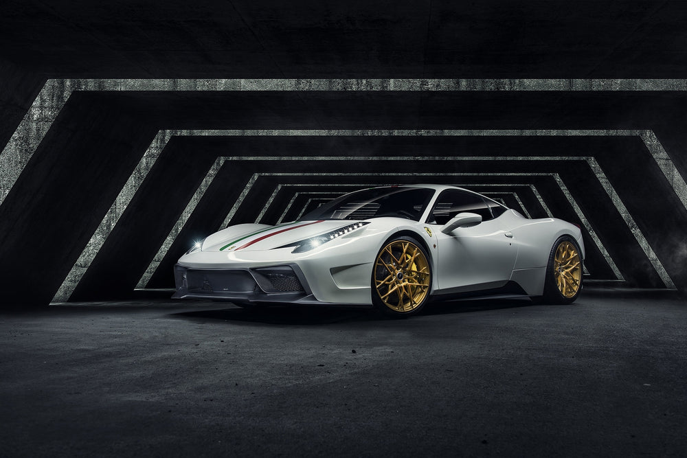 Vorsteiner Ferrari 458 Italia 458-VX Aero Front Bumper w/ Front Spoiler Carbon Fiber PP 1X1 Glossy