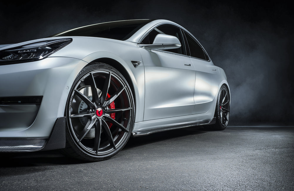 Vorsteiner Tesla Model 3 Volta Aero Side Skirt Carbon Fiber PP 2X2 Glossy