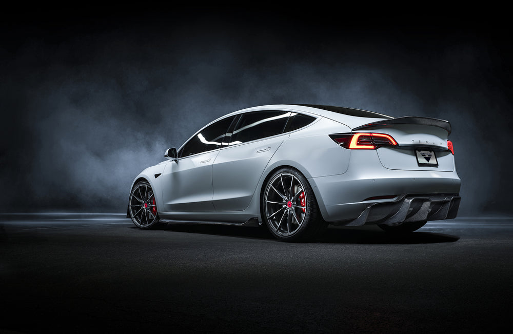 Vorsteiner Tesla Model 3 Volta Aero Side Skirt Carbon Fiber PP 2X2 Glossy