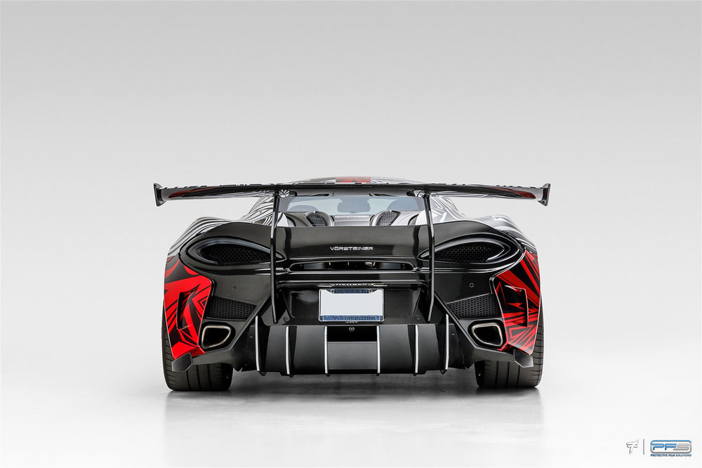 Vorsteiner Mclaren 570S 570-VX Aero Wing Blade Carbon Fiber w/ Carbon Fiber Uprights, PP 2x2 Glossy