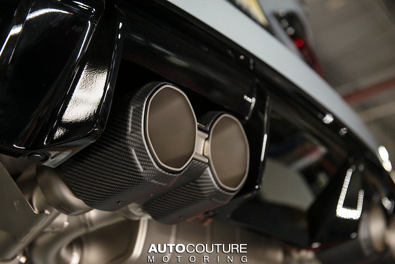 Akrapovic 2021+ BMW M3 (G80) M4 (G82) Black Carbon Tail Pipe Set (Octagonal Carbon Design)