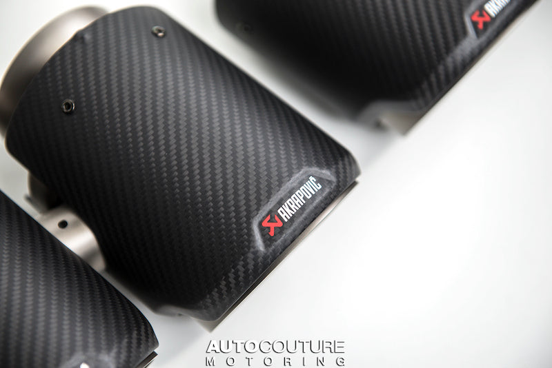 Akrapovic 2021+ BMW M3 (G80) M4 (G82) Black Carbon Tail Pipe Set (Classic Carbon Design)