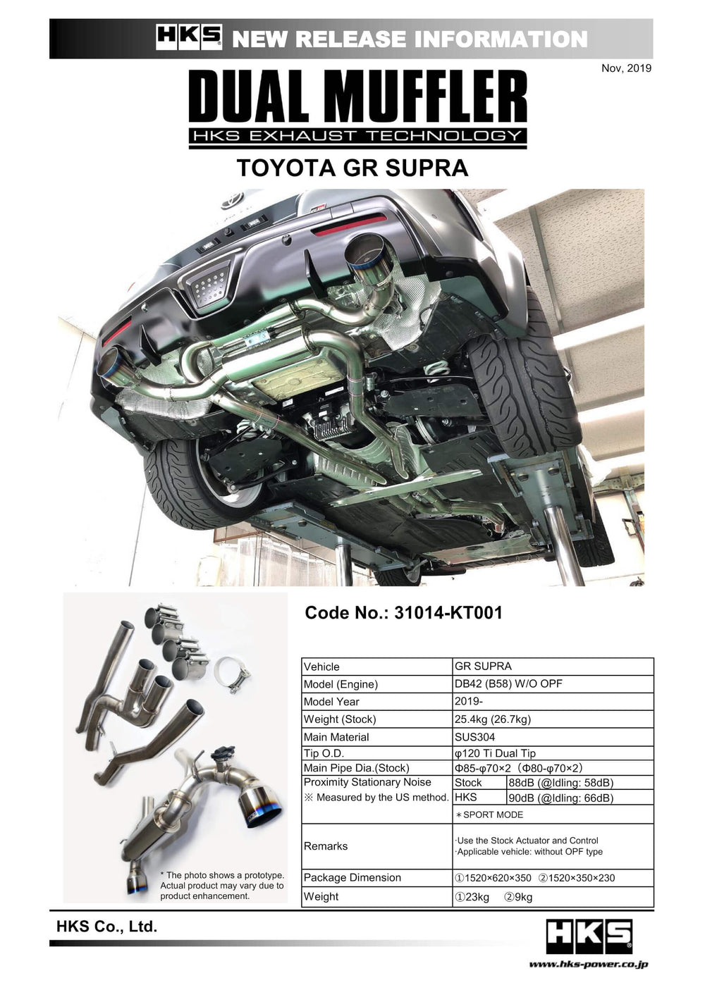 HKS Toyota GR Supra B58 Dual Power Muffler Catback System