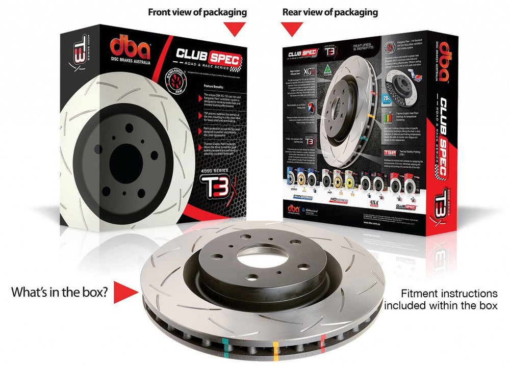 DBA 06+ BMW 335d/335i E90/91/92 Front Slotted 4000 Series Rotor