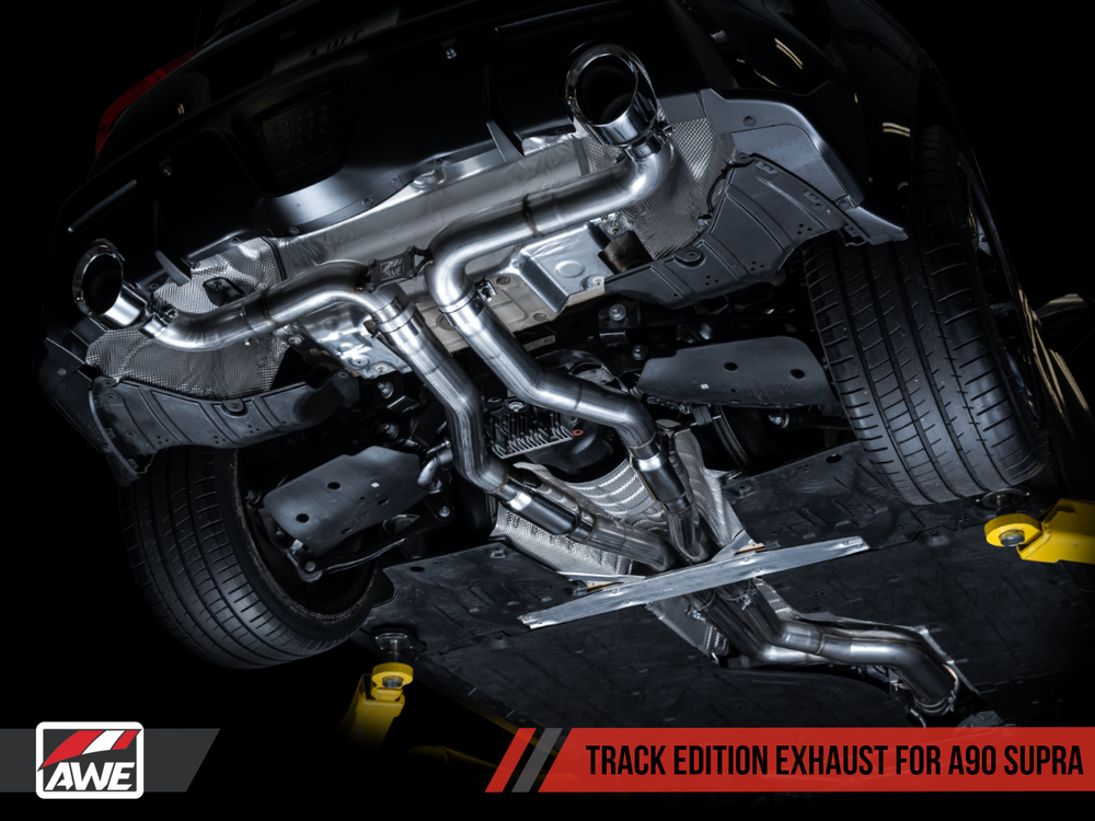 AWE Toyota GR Supra Track Edition Exhaust - 5in Diamond Black Tips