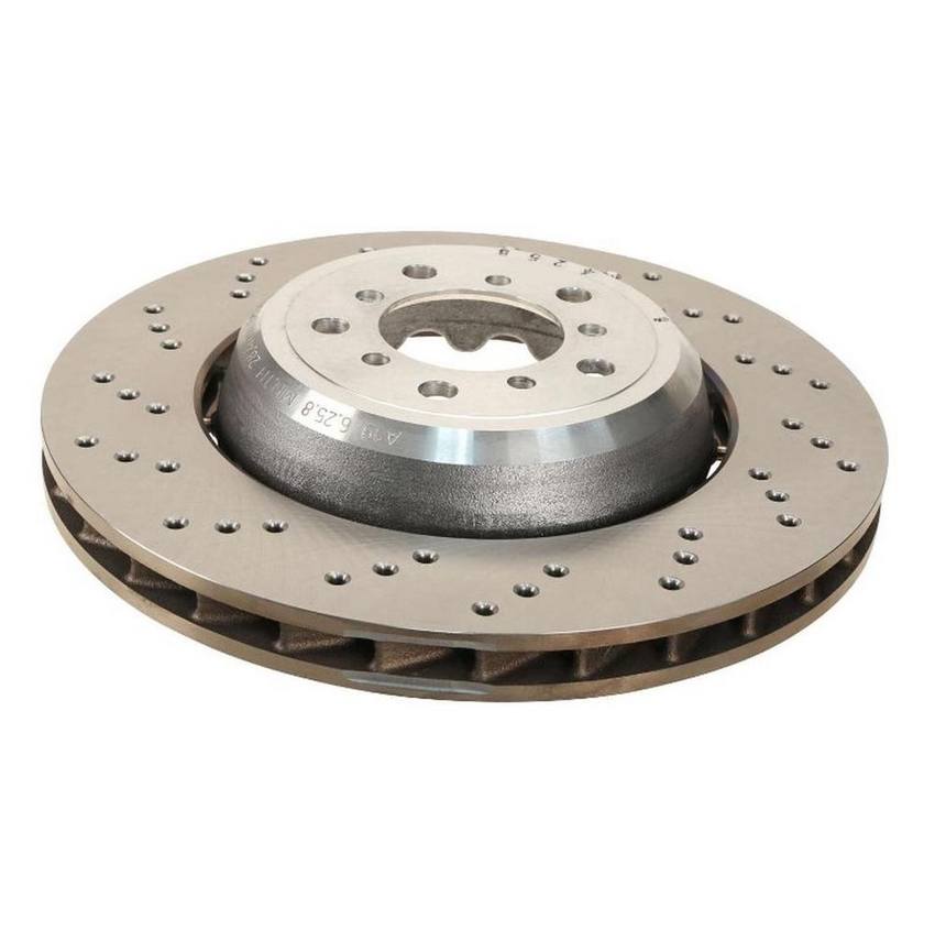SHW 2003 Audi RS6 4.2L Right Front Cross-Drilled Lightweight Brake Rotor
