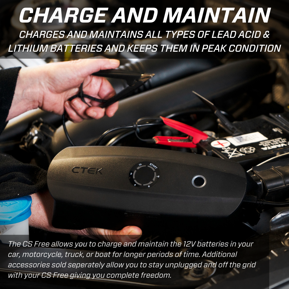 CTEK CS FREE – Multi-functional 4-in-1 portable charger and smart  maintainer with Adaptive Boost Technology
