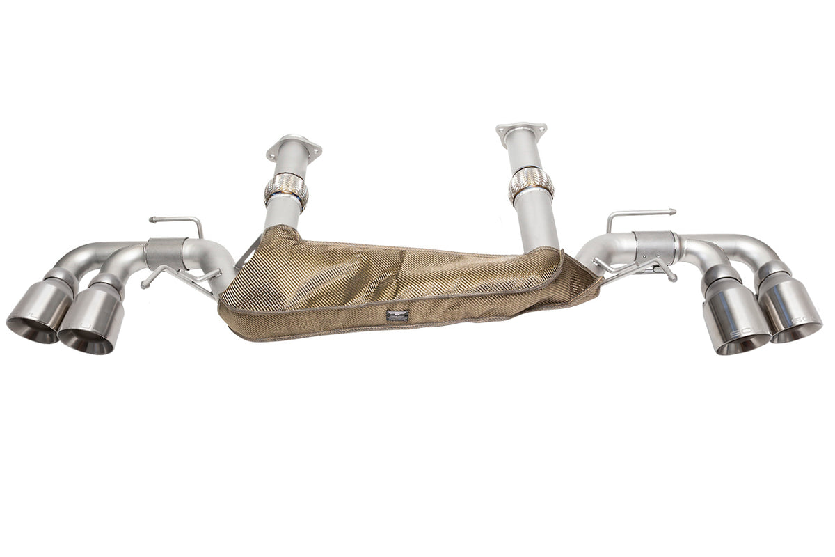SOUL 20+ Chevrolet C8 Corvette Sport Exhaust Package - 4in Slash Cut Tips - Brushed