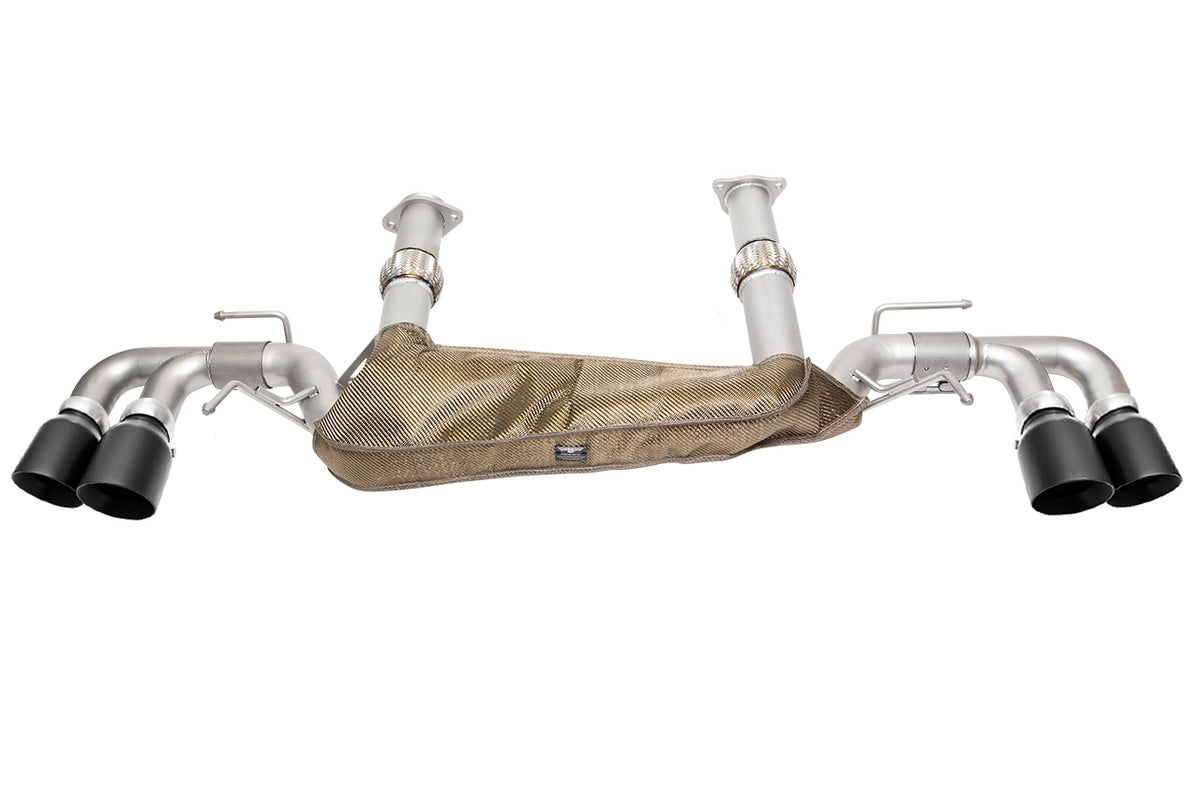 SOUL 20+ Chevrolet C8 Corvette Sport Exhaust Package - 4in Slash Cut Tips - Ceramic Matte Black