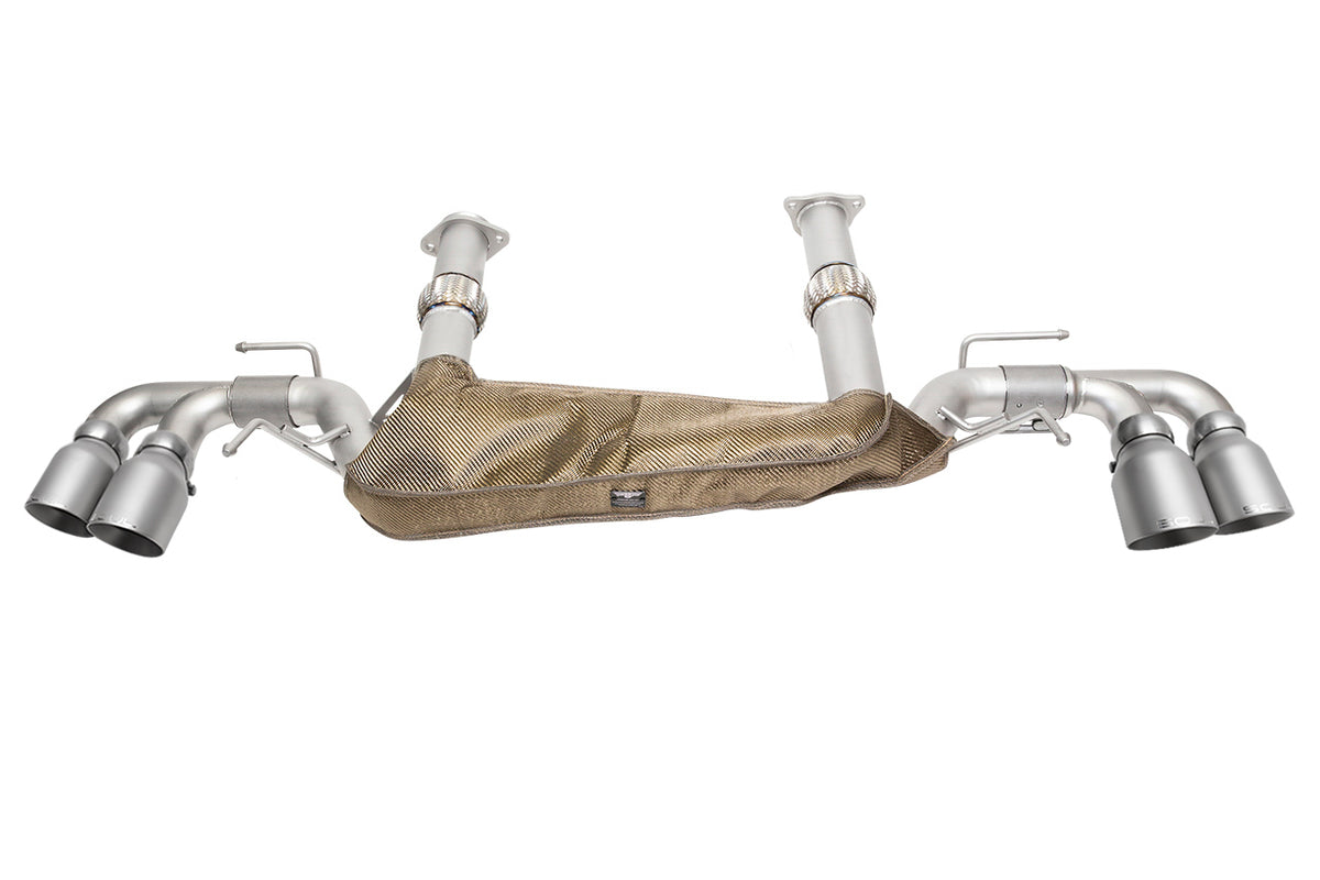 SOUL 20+ Chevrolet C8 Corvette Sport Exhaust Package - 4in Slash Cut Tips - Signature Satin