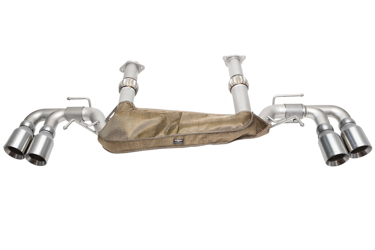 SOUL 20+ Chevrolet C8 Corvette Sport Exhaust Package - 4in Straight Cut Tips - Brushed