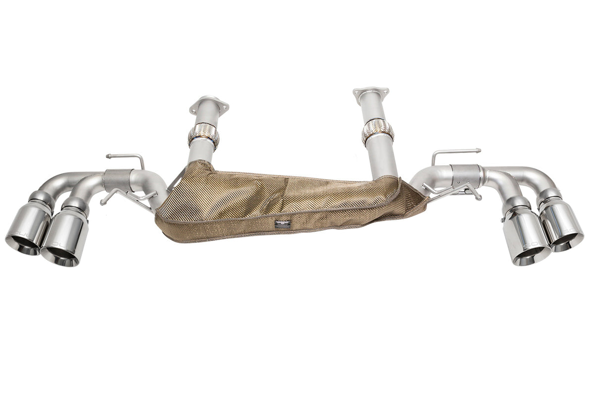 SOUL 20+ Chevrolet C8 Corvette Performance Rear Exhaust - 4in Straight Cut Tips - Polished Chrome