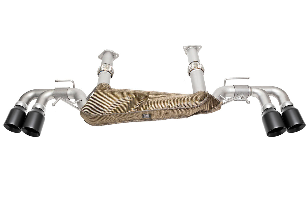 SOUL 20+ Chevrolet C8 Corvette Performance Rear Exhaust - 4in Straight Cut Tips - Ceramic Matte Black