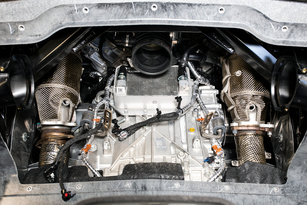 SOUL 20+ Chevrolet C8 Corvette Valved Exhaust Package - 4in Straight Cut Tips - Ceramic Matte Black