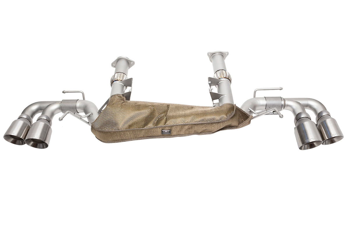SOUL 20+ Chevrolet C8 Corvette Valved Exhaust - 4in Straight Cut Tips - Brushed
