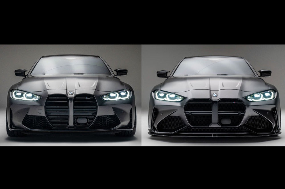 Gloss Black Front Bumper Lip Spoiler Splitter For BMW G80 M3 & G82 M4 2021-2024 Models