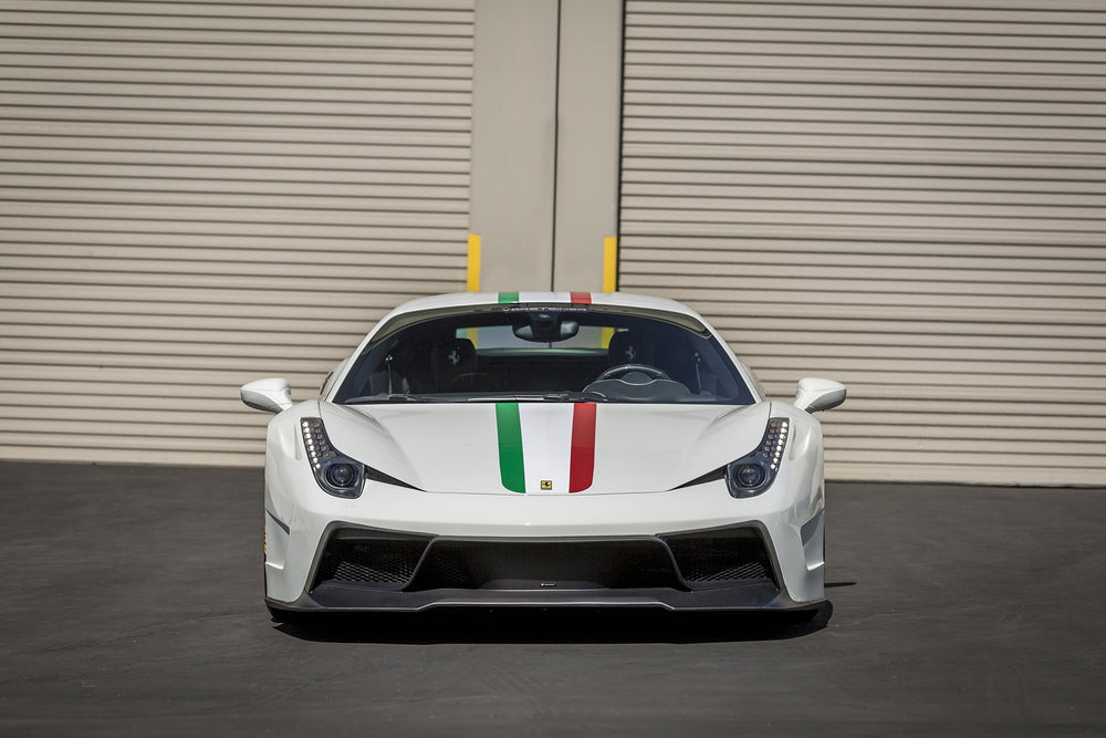 Vorsteiner Ferrari 458 Italia 458-VX Aero Front Bumper w/ Front Spoiler Carbon Fiber PP 1X1 Glossy