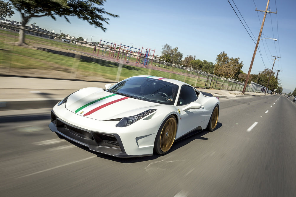Vorsteiner Ferrari 458 Italia 458-VX Aero Front Bumper w/ Front Spoiler Carbon Fiber PP 1X1 Glossy